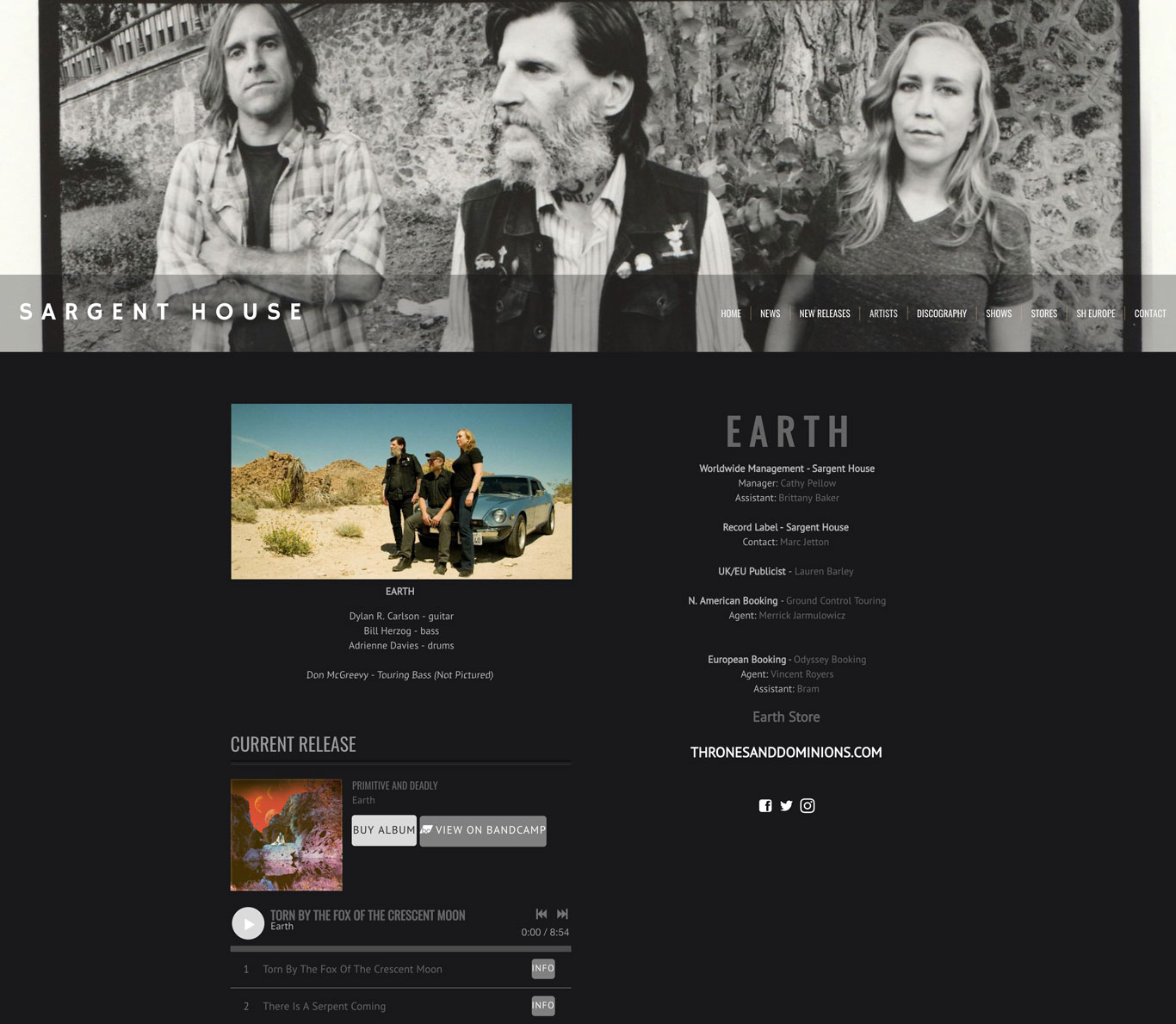 Sargent House Record Brand Website