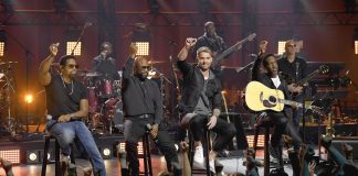 NASHVILLE, TN - Brett Young and Boyz II Men perform at CMT Crossroads with Boyz II Men and Brett Young - Music Industry Weekly