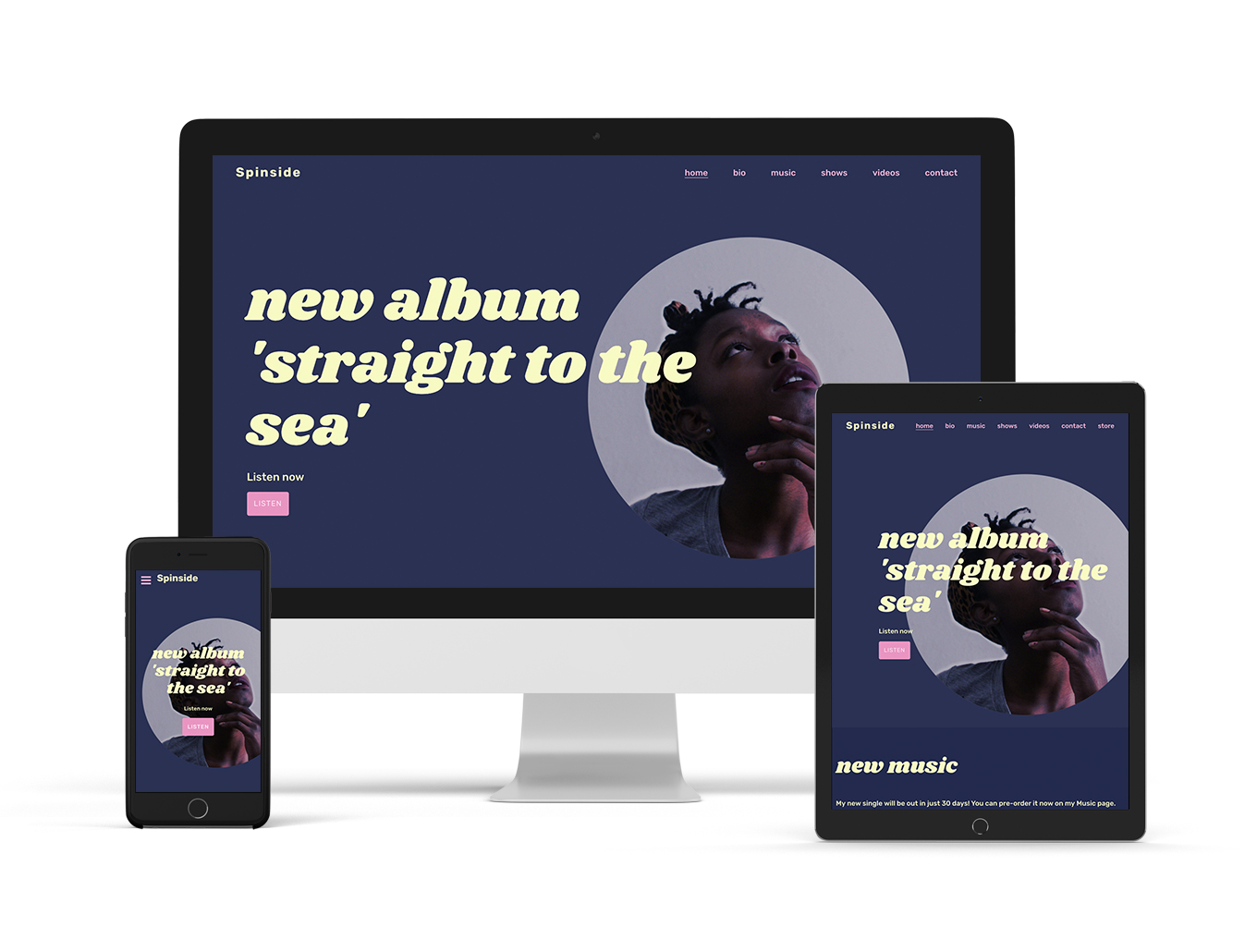 Music website template example Limelight