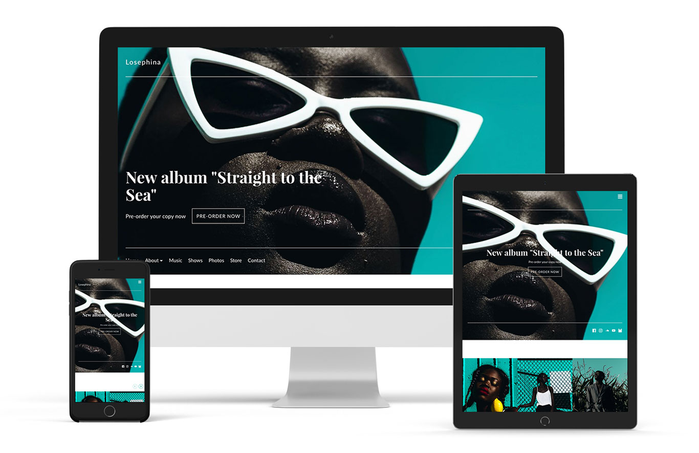 Band website template example Frontier