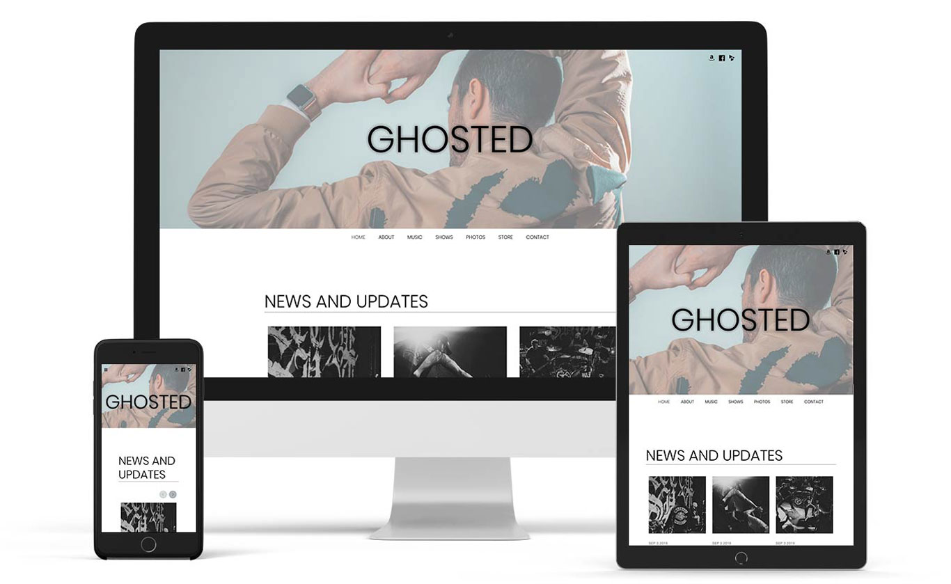 Music website template example Ghost Note