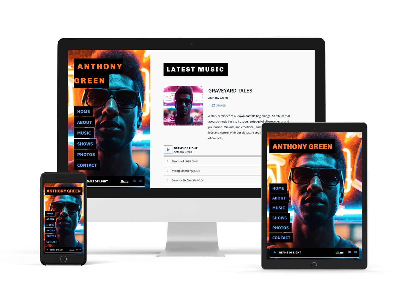 Music website template example Mezzo