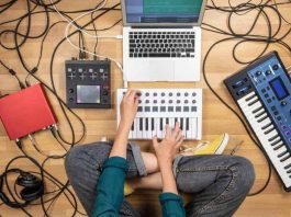 A home studio setup representing the rise of DIY music production.