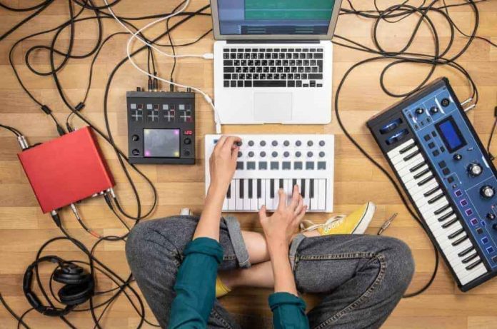 A home studio setup representing the rise of DIY music production.