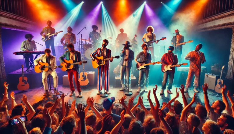 Indie artists performing live, representing their rise in mainstream music.