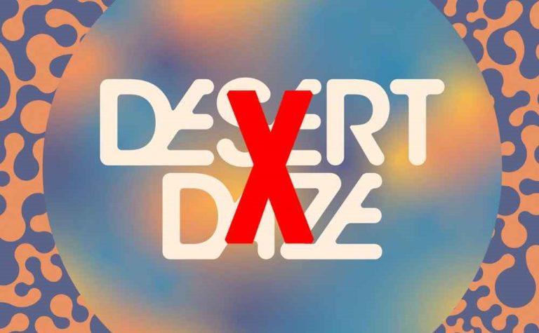 Desert Daze music festival setup before its cancellation due to rising costs