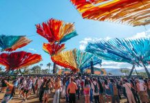 Crowds at Coachella 2024 gathered at the festival grounds under the California sun.