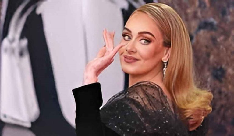 Adele on stage, captivating the audience during one of her final performances.